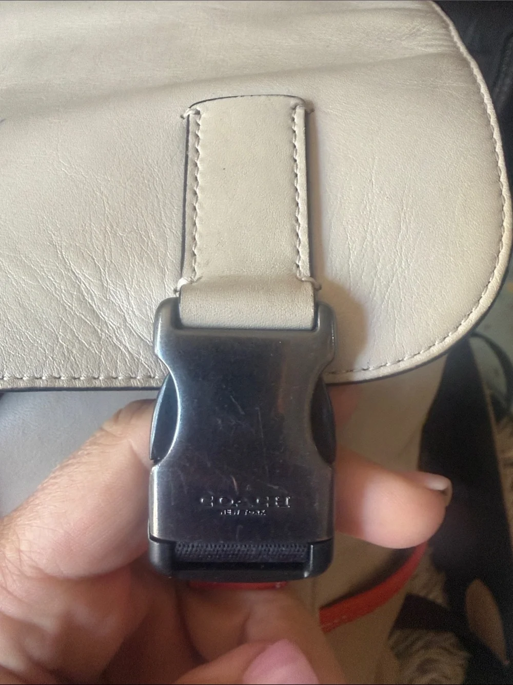 Coach cream & orange Leather Backpack